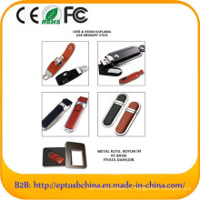 Disque flash en cuir, Promotion cuir USB, cuir gaufré USB (EL580)